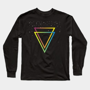 RETRO TRIANGLES WITH STARS IN THE UNIVERSE Long Sleeve T-Shirt
